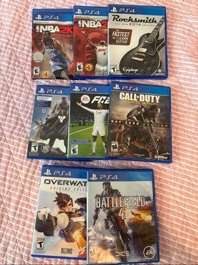 NOT ACTUAL PRICE! Sony PS4 Game Bundle with Blue Cases - Multiple Titles